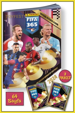 MNZ-Panini FIFA 365 2024 لاعب كرة القدم بطاقات الملصقات المجلة الألبوم + 2 حزمة (10 بطاقات الملصقة) - Toyfest