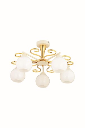 MNZ-Papatya 5 قطع ذهبية شمعة حديثة G-630-5G - Trendylight