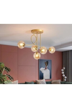 موديل MNZ-Pare مودرن الرياضة الذهبية 5-قطعة غلوب العسل زجاجي الشمعة LMBDR00425 - Lambadar