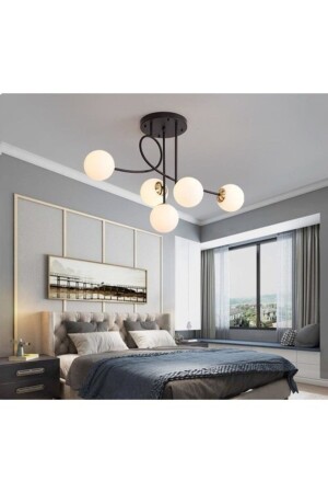 موديل MNZ-Pare رياضي حديث أسود 5 كرة كرة زجاجية بيضاء شمعة LMBDR00425 - Lambadar