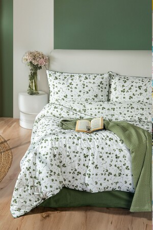 MNZ-Parlin 100% القطن Ranforce King Size قنبية غطاء القشرة مجموعة 240x220 - Cote Blanc