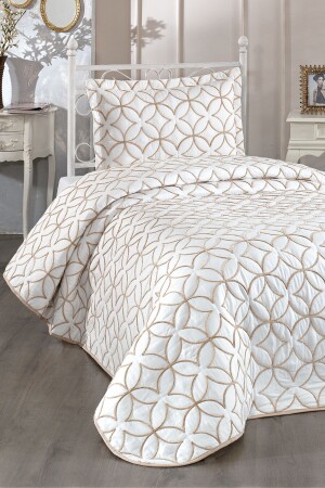 MNZ-Parolin واحد كريم غطاء السرير المغطاة بالتربية الذهبية - Çeyiz Diyarı