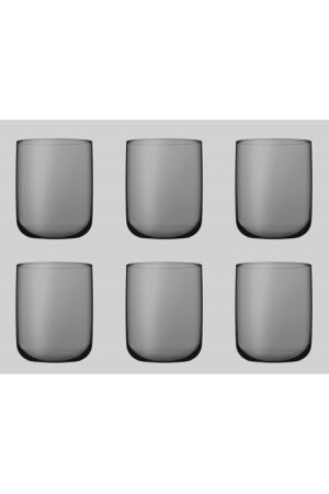 MNZ-Pasabahce كوب ماء رمادي رمزي 280cc - 6 قطع PP420112 - Paşabahçe