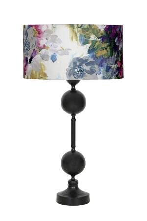 MNZ-Passy Black Coated Double Globe Metal Lampshade - نمط الورود PSYA035 - Vinner