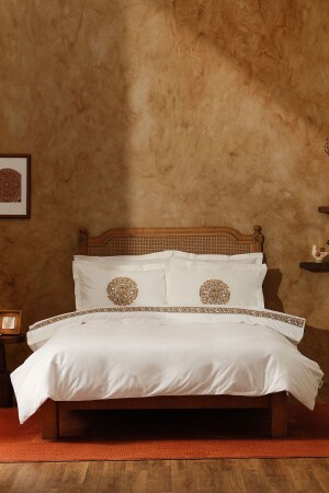 MNZ-Paye Seljuk Series Anka Blue 100% القطن المزدوج المزدوج المزدوج المزدوج المزدوج المزدوج المزدوج المزدوج المز - Karaca Home