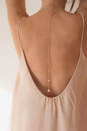 MNZ-Pearl Back Necklace سلسلة الخلفية - Qp Angel's