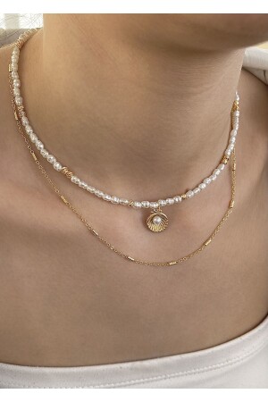 قلادة مزيجية من مستحيرات سلسلة MNZ-Pearl - Takıtarzım