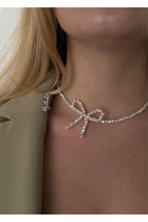 MNZ-PEARL BOWOW NECKLACE 35 CM+إكستنشن - Kiligistanbul