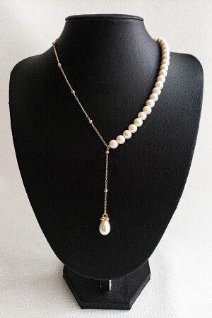 MNZ-Pearl Drop Model Ball Chain حلقة عنق النساء حلقة عنق-128-ball-chain-perl - BİJUTERİ EVİ