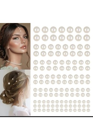 ملصق MNZ-Pearl Self-Adhesive Hair-Face-Body-Nail ديكورات الزيادة - Eflamel Desing