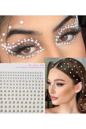 مادة من نوع MNZ-Pearl Sticker شعر وجسم - حجر وجه المسامير - 170 قطعة في الحزمة - New Hill