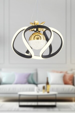 MNZ-Pelin واحد أسود الذهب 3 لون 40 وات LED غرفة المعيشة الحديثة، القاعة، القاعة أدت الشنادل 4006-01-BL-GL - Apliqa