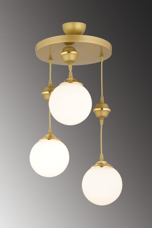 صناديق مصباح من MNZ-Pendant Antique 3-piece White Globe Glass فخمة الشنابل TYC00733266333 - Genel Markalar