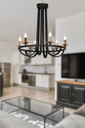 MNZ-Penelope الأسود 6 قطع غرفة نوم صغار حديثة غرفة المعيشة الراجعية شمعة - Apliqa