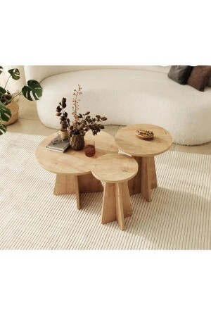 MNZ-Peri 3 قطع طاولة قهوة تعويض الصفير البلوط p3. sfm - TALAŞTOZUM