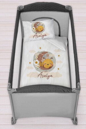 MNZ-Personalized 75x120 حديقة السرير المهدئ غطاء غطاء مجموعة Arı حديقة-285374638003 - Homamia