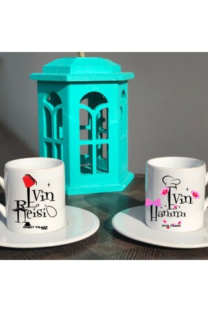 MNZ-Personalized Double Lady of the House Head Turkish Coffee Cup Set - 1 بيتمايان38252 - Bk Gift