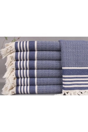 MNZ-Pestemal البحرية البنفسجية البنفسجية البنفسجية البنفسجية اليد البنفسجية الحجم الصغير 40x80 سم القطن البن - Kayra Export