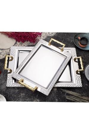 MNZ-Petek 2-piece Gold Treat Tea و سلة الخدمة PTK02 - ÖZBURAK