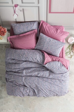 MNZ-Petite الواحد غطاء غطاء الملفوفة مجموعة Penny Dusty Rose Ranforce 100% القطن 8680108068212 - Cotton Box