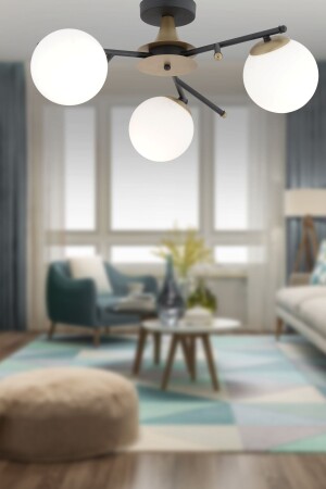 MNZ-Peyda 3-piece أسود القديم الزجاج الأبيض الحديث ممر غرفة النوم غرفة المعيشة شمعة 3919-03-BL-FR-2 - Apliqa