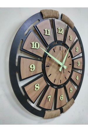 MNZ-Phosphorescent الخشبية المتناسبة ساعة الجدار Syhfosfor1 - Enmalife