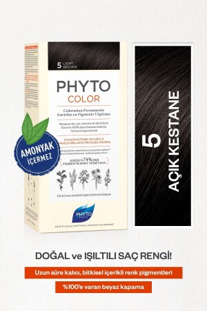MNZ-Phytocolor 5 خليط الخردل خالي من الأمونيا لون الشعر العشبية الدائمة 3338221002587 - Phyto