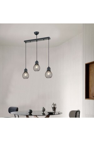 MNZ-Pia 3 صف أسود غرفة صغار حديثة المطبخ غرفة المعيشة الراجعية مصباح معلق شمعة 3151-03S-BL - Apliqa