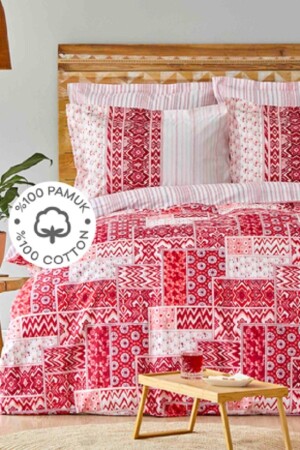 MNZ-Pietra Red 100% Cotton Single Duvet Cover Set 200 18. 01. 0288 - Karaca Home