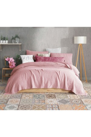 MNZ-Pink 4 طبقة متعددة المسلين 100% القطن الملك الحجم دون الحافة 260x240cm - Destinyhometex