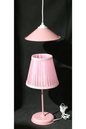 غرفة الفتيات من نوع MNZ-Pink Lampshade Set مع ساقي معدنية 74185210 - TEKAY AYDINLATMA