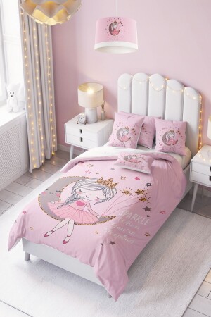 (MNZ-Pink Moon Princess Baby and Kids Duvet Cover Set) (بماض) - Dt Kids
