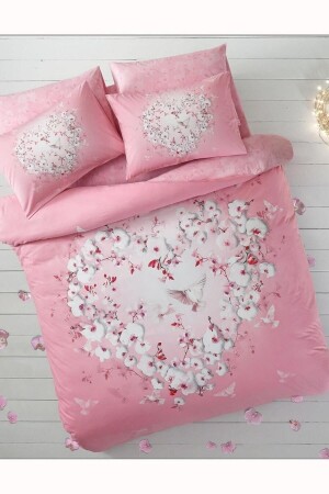 MNZ-Pink Orchid Glow Shining Double Duvet Cover Set 8696048786710 - Taç