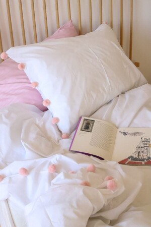 MNZ-Pink Pompom غطاء واحد من القماش المكون من القماش الصوف صناعة غرف الأطفال الشباب الراجعية2022 - Tekstil Home