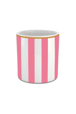MNZ-Pink White Stripped Double Cup Espresso Double Turkish Coffee Cup كوب القهوة القهوة FIN203 - Vivas