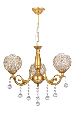 MNZ-Pırıltı 3-piece Chandelier Gold (مع قبعة حجر) PA. 0280 - polataydinlatma