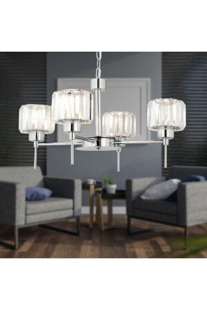 MNZ-Plain 4 قطع كروم مزق بالبيض والحجر تصميم حديث غرفة المعيشة غرفة النوم غرفة المعيشة كريستال الشنادل 7000-1146-10-04 - Apliqa