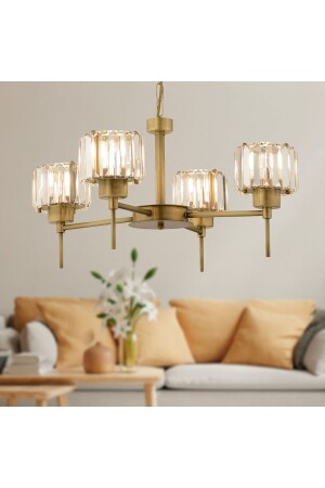 MNZ-Plain 4 قطع تمزق الحجر البلورية تصميم حديث غرفة المعيشة-غرفة النوم-غرفة المعيشة شمعة الكريستال 7000-1146-11-04 - Apliqa