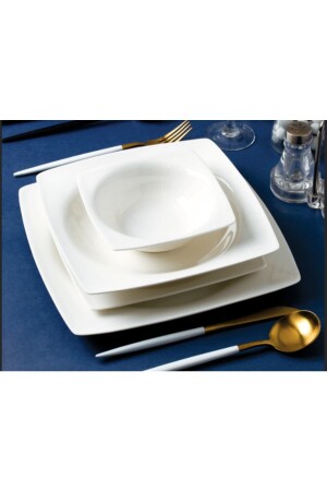 مجموعة عشاء مربع من طراز MNZ-Plain لـ 6 أشخاص 24 قطعة BN101 - SILA