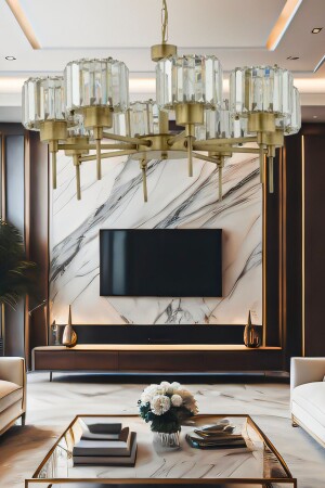 MNZ-Plain 8-piece تمزق الحجر البلورية التصميم الحديث غرفة المعيشة-غرفة النوم غرفة المعيشة البلورية شمعة 7000-1146-11-08 - Apliqa