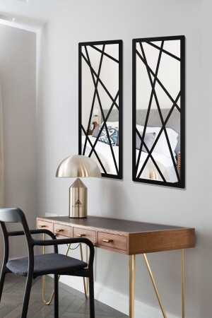 عينة MNZ-Plexy تعدد الطرق على MDF ملون أسود مجموعة من اثنين AWPLGN003 - AHWALL WOODWORKING