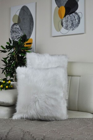 MNZ-Plush رمي وسادة تغطية مربع - أبيض - Paris Life