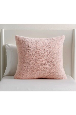 MNZ-Plush Teddy Puffy Decorative Pillow Cushion Cover مسحوق وردي 43x43 - Benlisso Home