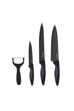 MNZ-Pluto فولاذ-كروم 4 قطع سكين مجموعة سوداء 71305697 - Pierre Cardin