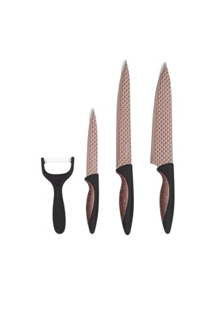 فولاذ MNZ-Pluto - Chrome 4 Piece Knife Set Copper - أسود 71305694 - Pierre Cardin