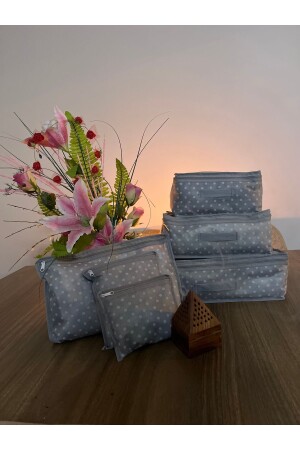 (MNZ-Polka Dot Pattern) حقيبة الأمومة للطفل 6 قطع منظمة - Aleria Concept