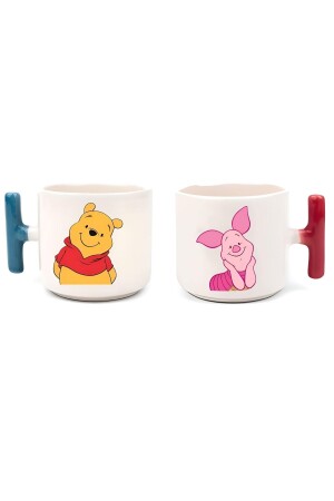 MNZ-Pooh & Piglet طباعت عشيق زوجة كأس مع اللون T المقبض - Günaystore
