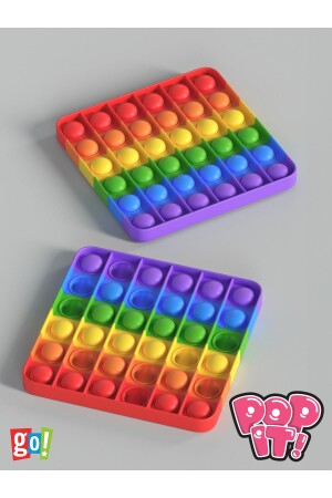 MNZ-Pop-It مربع بوبيت فقاعة Fidget قوس قزح بوبيت لعبة الإجهاد الملونة الحسية مربع لعبة تعليمية - Go Toys