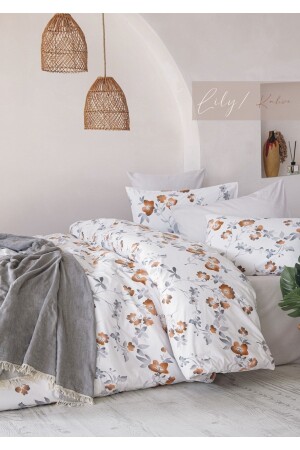 MNZ-Poplin 100% القطن مزدوجة غطاء غطاء مجموعة للي براون İ-7299 - İyi Geceler İstanbul