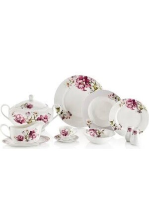 MNZ-Porcelain 88 قطعة عشاء مجموعة 6382528766667 - Güral